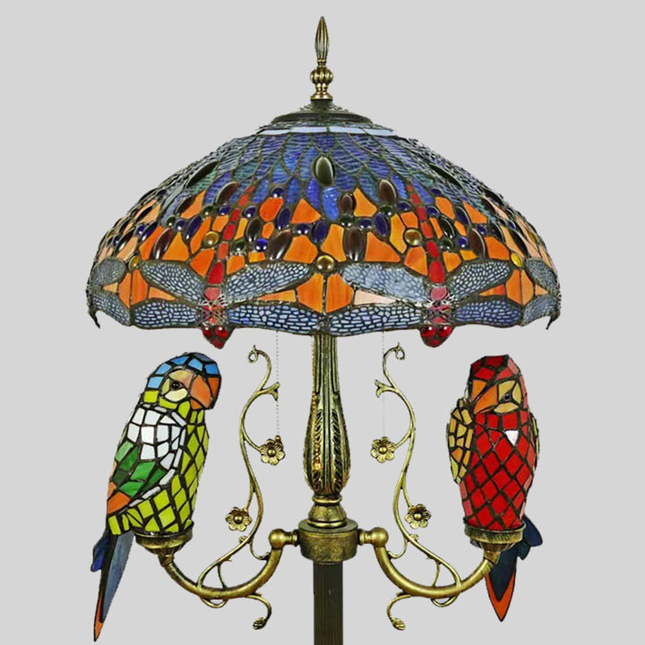 Blue parrot floor lamp