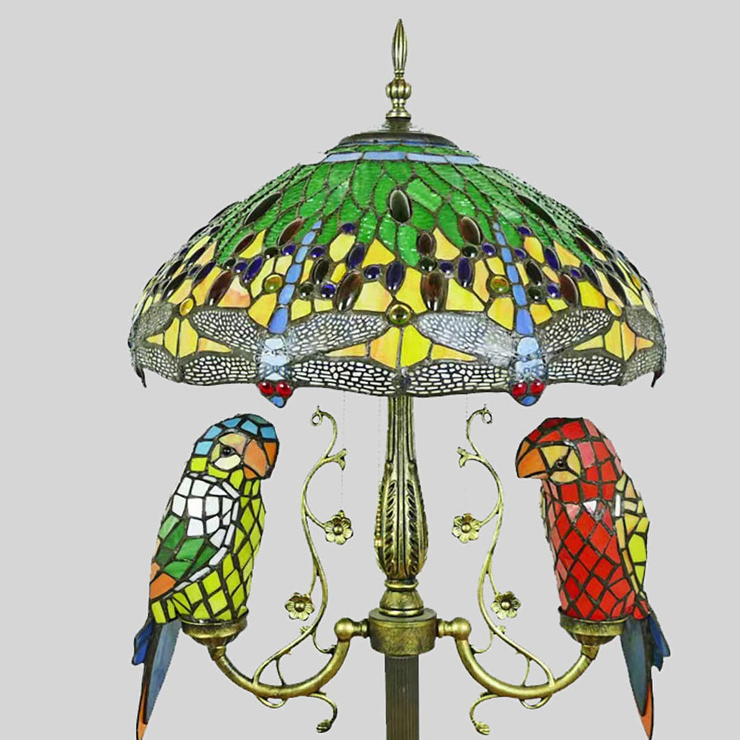 Green parrot floor lamp