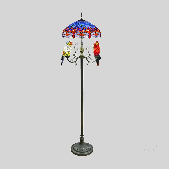 Blue parrot floor lamp