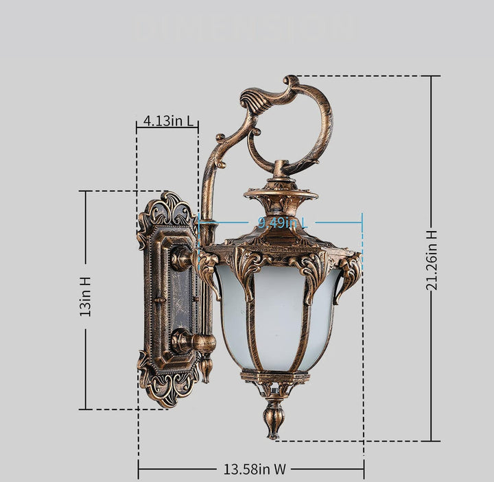 Lantern outdoor wall light