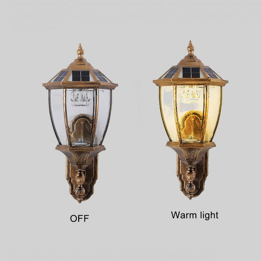 Solar outdoor wall light