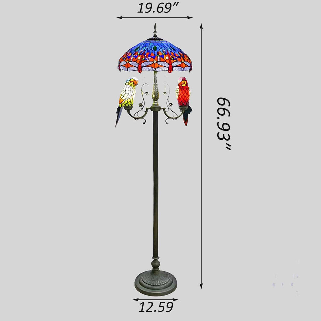 Blue parrot floor lamp