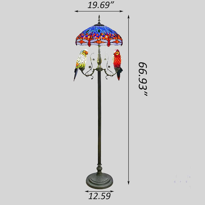 Blue parrot floor lamp