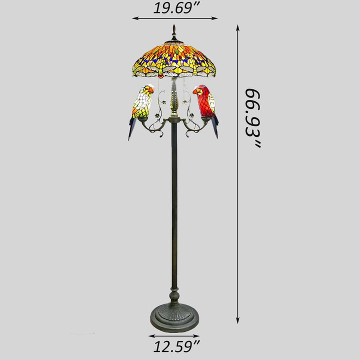 Yellow parrot floor lamp