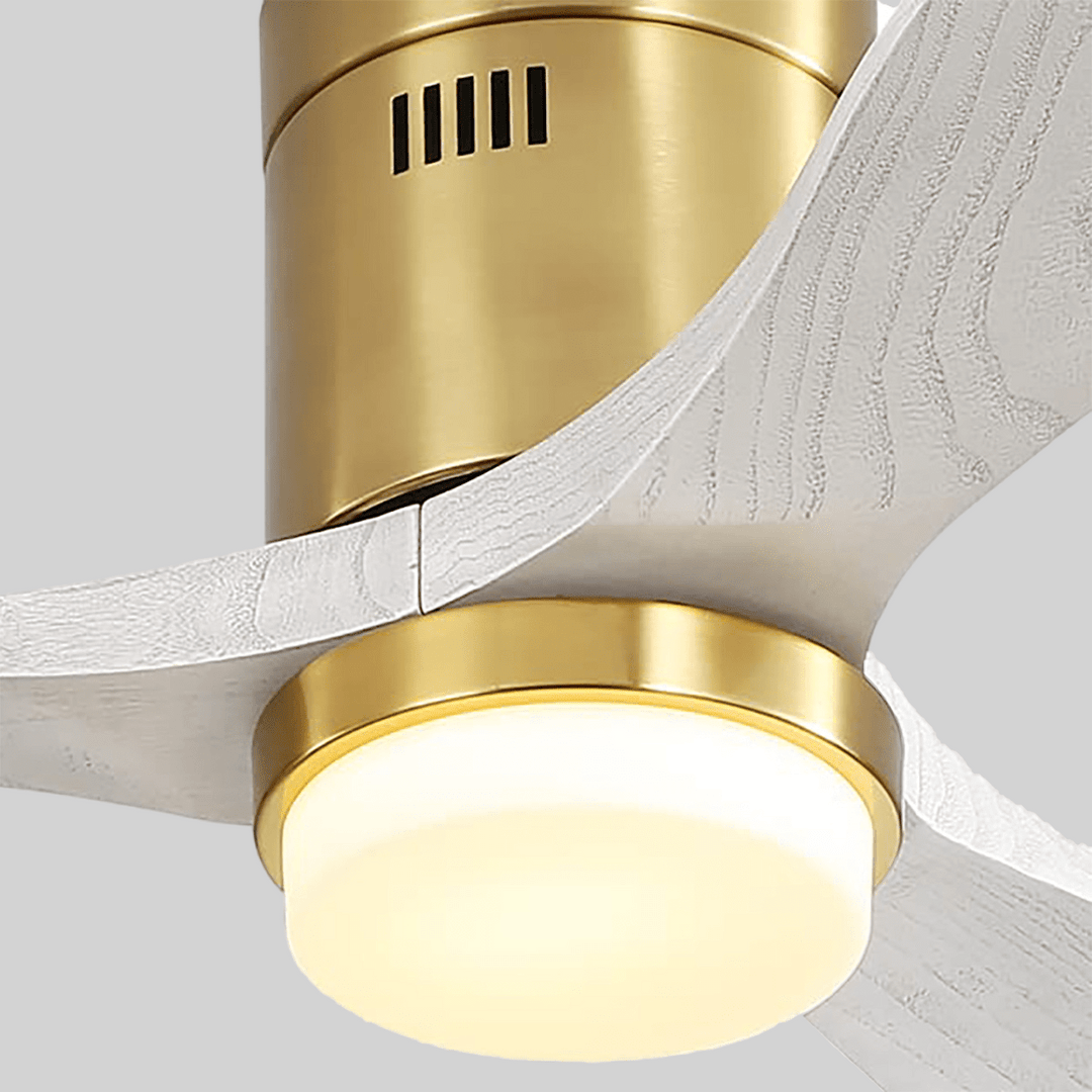 Golden flush ceiling fan