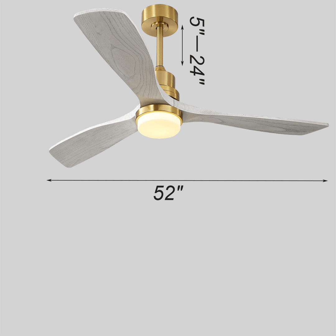 Golden patio ceiling fan