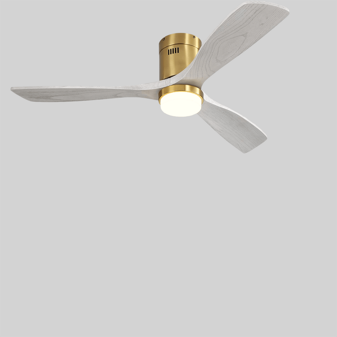 Golden flush ceiling fan