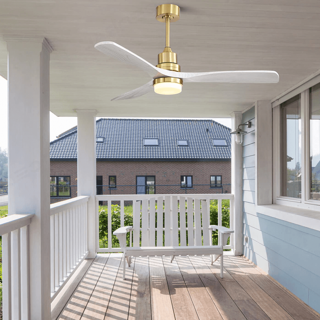 Golden patio ceiling fan