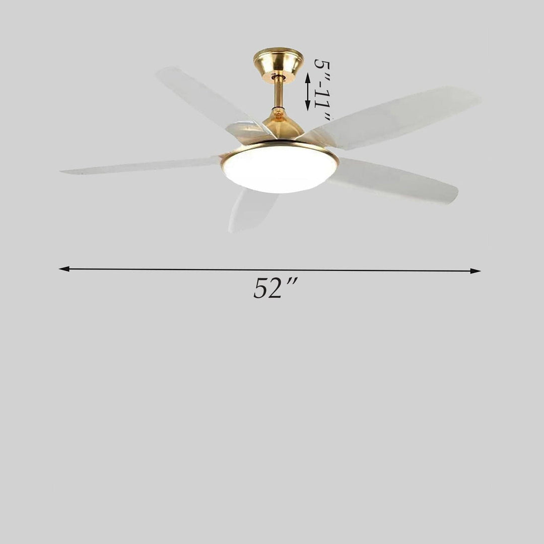 Simple golden ceiling fan