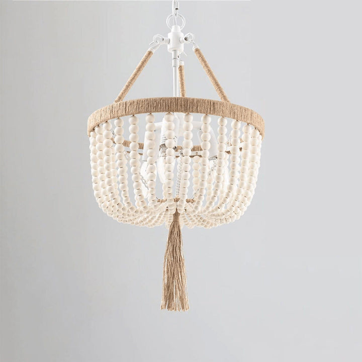 Wooden bead ceiling lamp