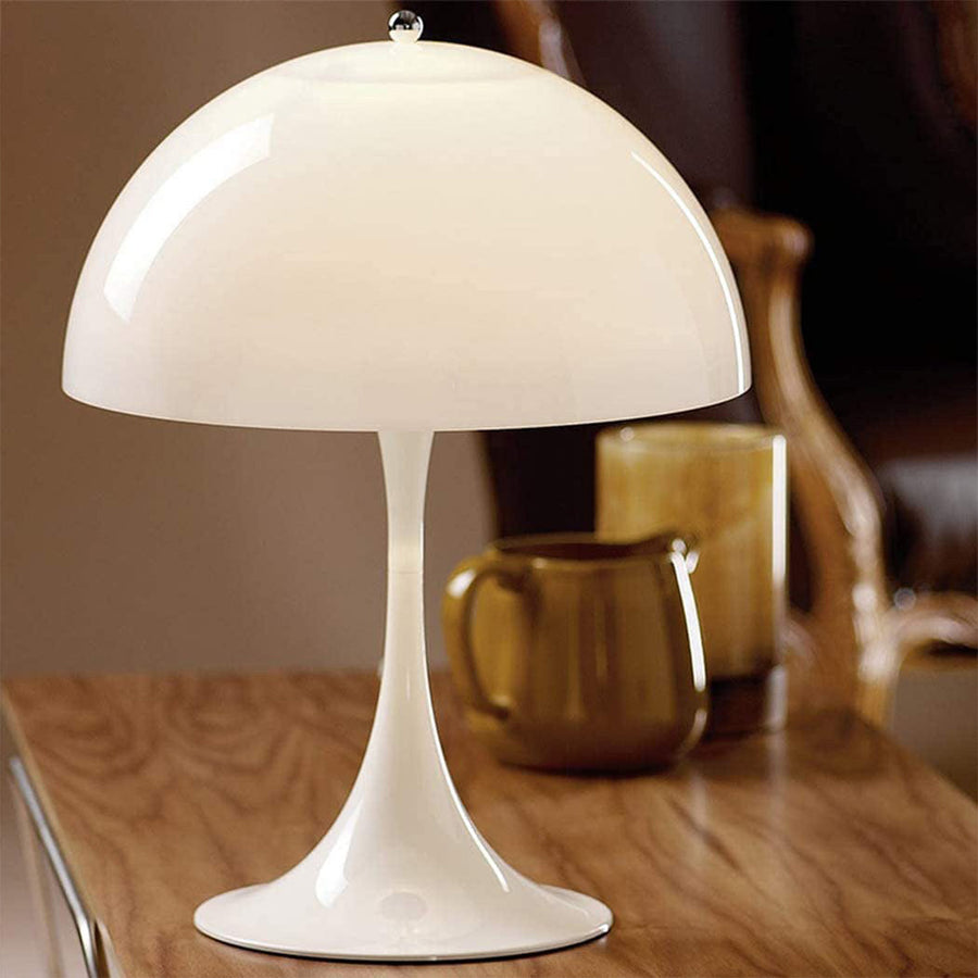 Elegant White Mushroom Table Lamp: Brighten Your Space with Natural Glow