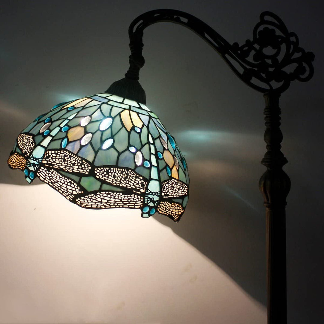 Sea green arc floor lamp