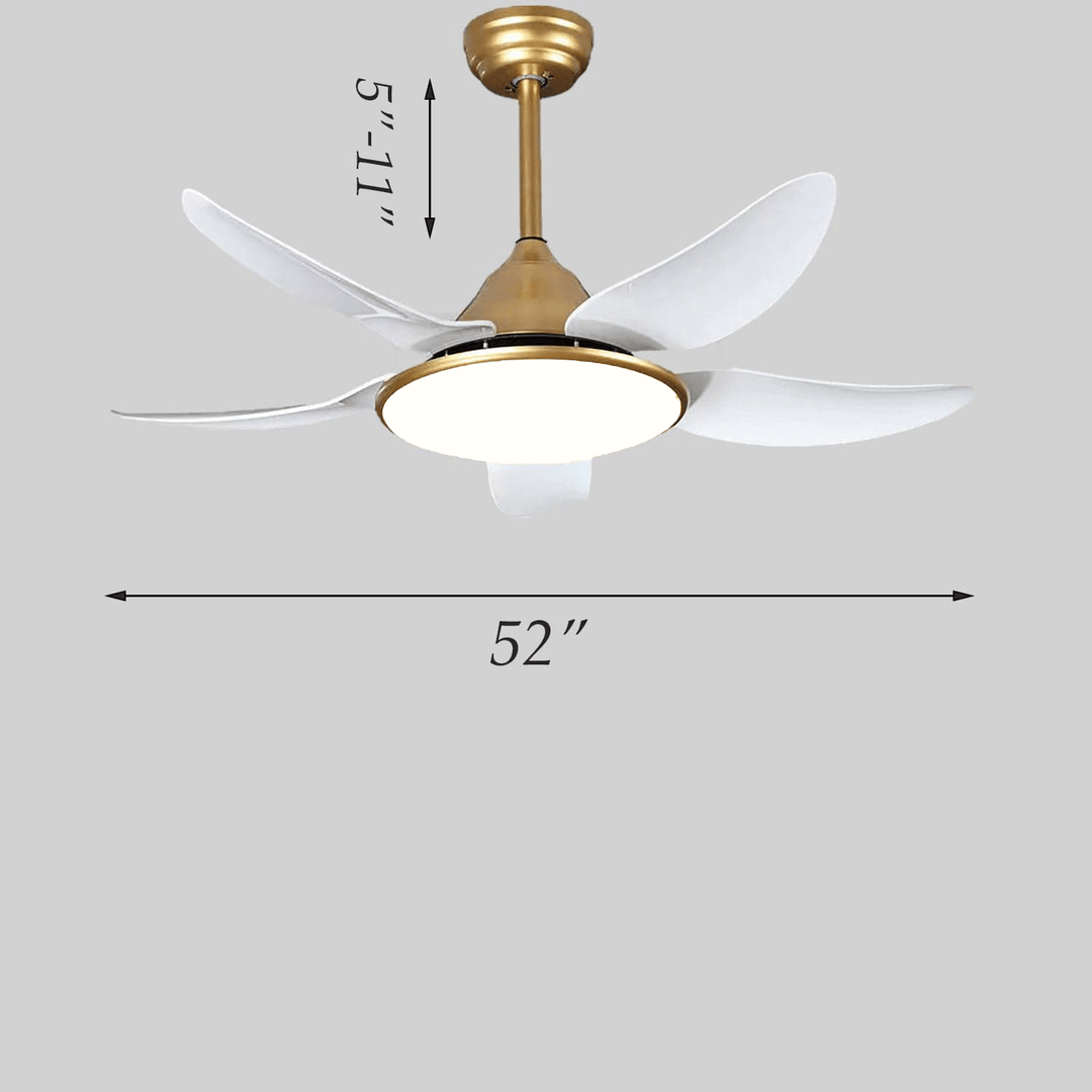 Golden modern ceiling fan