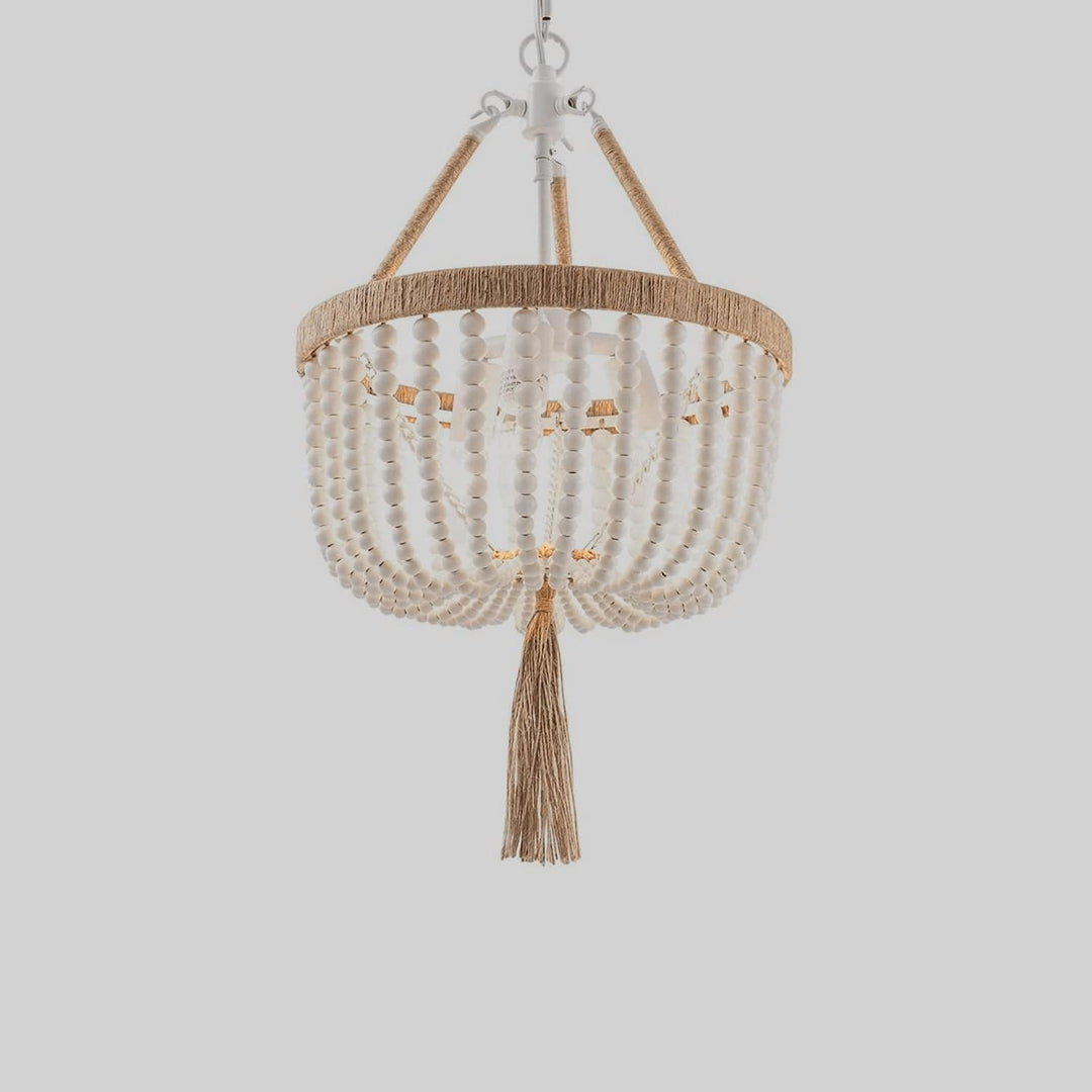 Wooden bead ceiling lamp