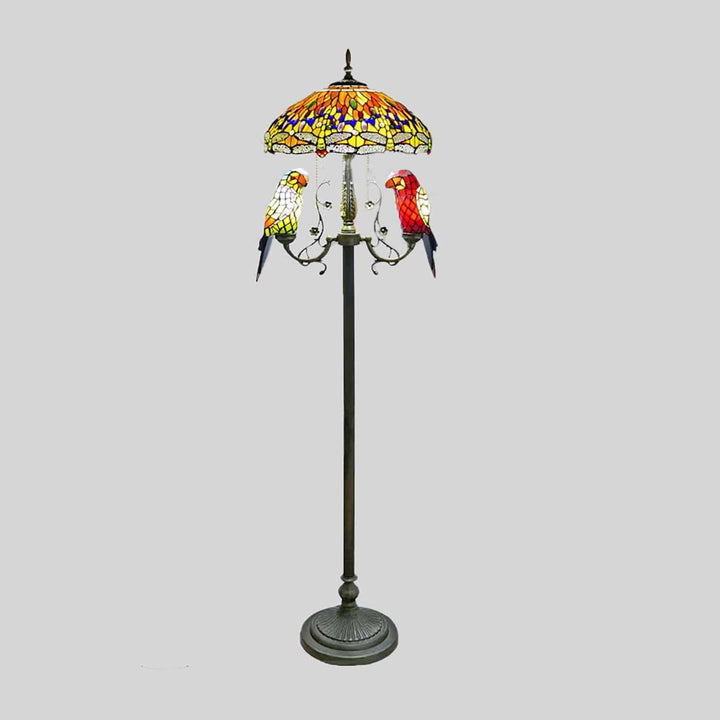 Yellow parrot floor lamp